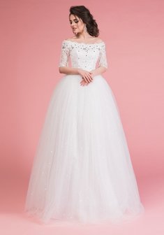 Свадебное платье Жюлли-С66897. С пышной юбкой, длинное без шлейфа.