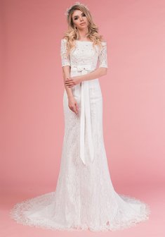 Свадебное платье Мая-С66906. С прямой юбкой, длинное со шлейфом.