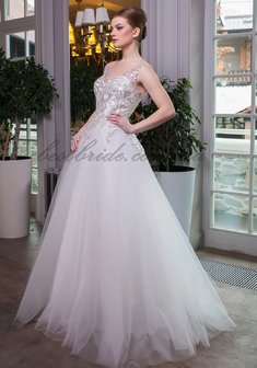 Свадебное платье Энджия-С66924. С пышной юбкой, длинное без шлейфа.