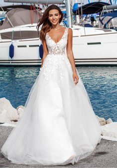 Свадебное платье Blossom от Katty Shved-М66928. С пышной юбкой, длинное без шлейфа.