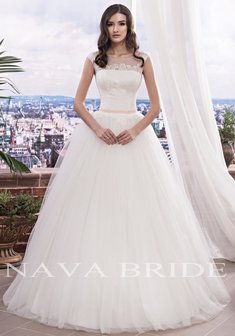 Свадебное платье Rivver-М66949. С пышной юбкой, длинное со шлейфом.