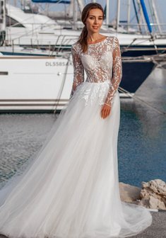 Свадебное платье Shine от Katty Shved-М66951. С пышной юбкой, длинное со шлейфом.