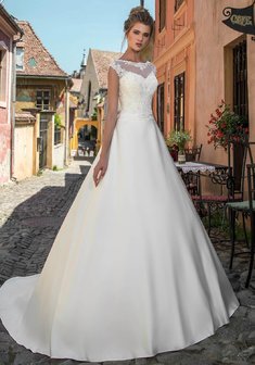 Свадебное платье Заруя-М66972. А-силуэт, длинное со шлейфом.