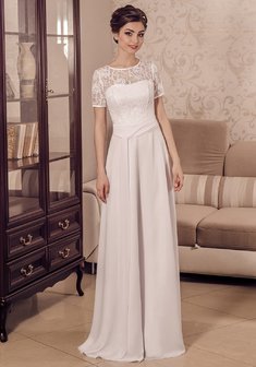 Свадебное платье Рита-М66979. В греческом стиле, длинное без шлейфа.