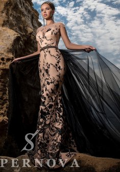 Вечернее платье Boliva-M66999. С прямой юбкой, длинное со шлейфом.