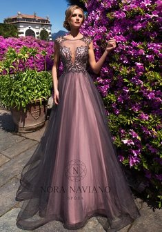 Вечернее платье 27001-И67031. А-силуэт, длинное без шлейфа.