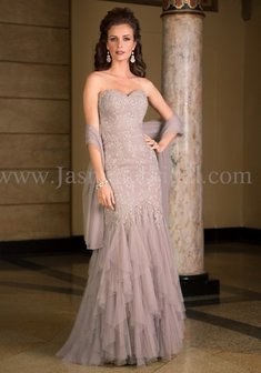 Вечернее платье K168054-И67039. С прямой юбкой, длинное без шлейфа.