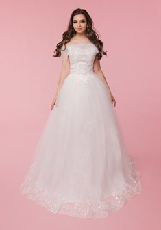 Свадебное платье Атэна-С67851. С пышной юбкой, длинное без шлейфа.