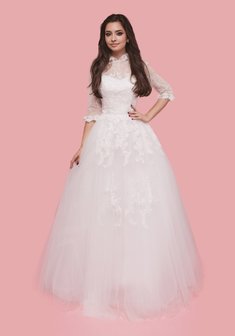 Свадебное платье Кайлани-С67856. С пышной юбкой, длинное без шлейфа.