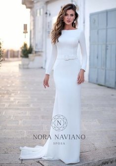 Свадебное платье Matilda-И67875. С прямой юбкой, длинное со шлейфом.