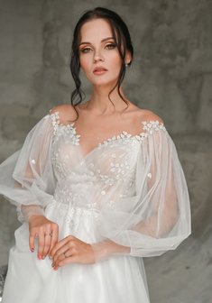 Свадебное платье Сави-A69497. С пышной юбкой, длинное со шлейфом.