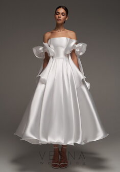 Свадебное платье Келли-V69802. С пышной юбкой, короткое без шлейфа.