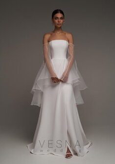 Свадебное платье Руми-V70246. А-силуэт, длинное без шлейфа.