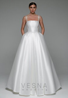 Свадебное платье Шадэ Люкс-V70281. С пышной юбкой, длинное со шлейфом.