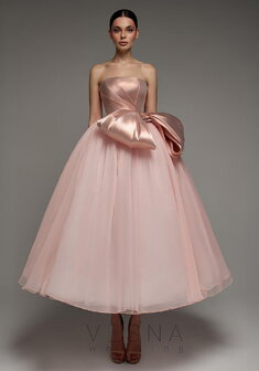 Вечернее платье Бэтти-V70341. С пышной юбкой, длинное без шлейфа.