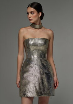 Вечернее платье Жаклин Спейс-V70365. С прямой юбкой, короткое без шлейфа.