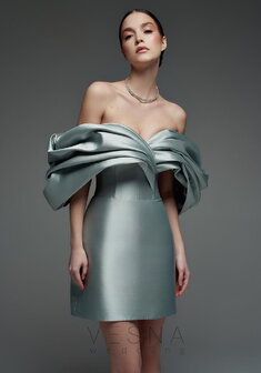 Вечернее платье Зендая Минт-V70400. С прямой юбкой, короткое без шлейфа.