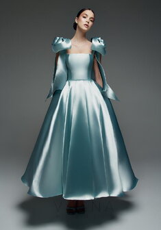 Вечернее платье Келли Минт-V70401. С пышной юбкой, длинное без шлейфа.