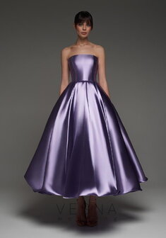 Вечернее платье Грейс Лаванда-V70420. С пышной юбкой, длинное без шлейфа.