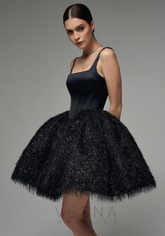 Вечернее платье Жоэль-V70443. С пышной юбкой, короткое без шлейфа.