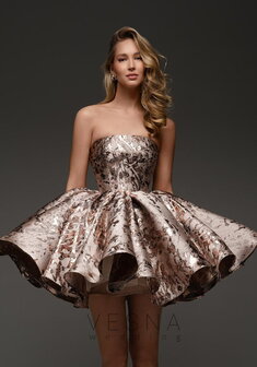 Вечернее платье Ника Шанхай-V70501. С пышной юбкой, короткое без шлейфа.