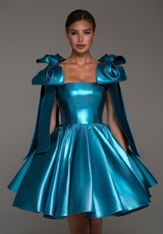 Вечернее платье Ника Блю-V70531. С пышной юбкой, короткое без шлейфа.