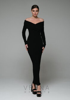 Вечернее платье Тесси-V70539. Силуэт Русалка (Рыбка), длинное без шлейфа.