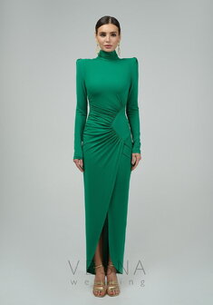 Вечернее платье Рейчел Грин-V70563. С прямой юбкой, длинное без шлейфа.