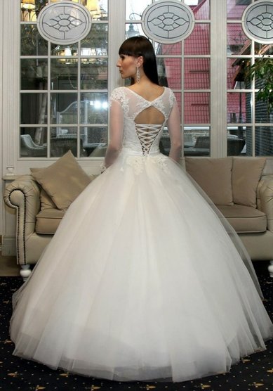 Свадебное платье Нежность (с рукавом)-V59870 - Свадебный салон VESTA-BRIDE