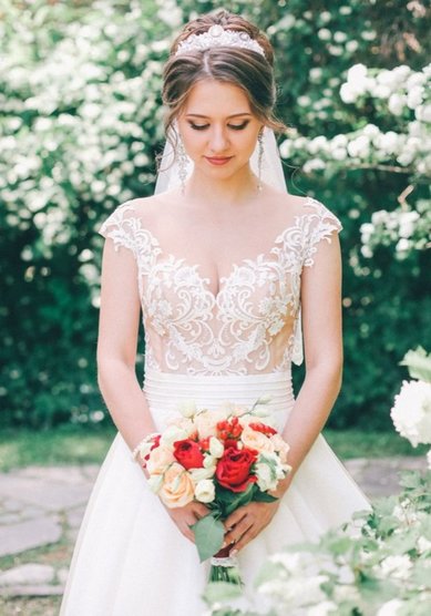 Свадебное платье Сара атлас-A60803 - Свадебный салон ALEDA