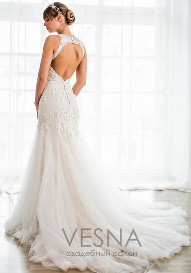 Свадебное платье Франческа Пудра-V61242 - Свадебный салон Vesna