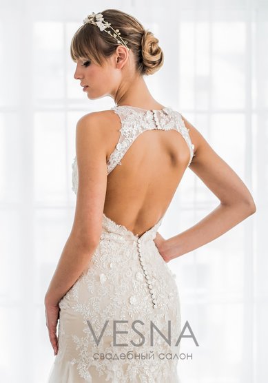 Свадебное платье Франческа Пудра-V61242 - Свадебный салон Vesna