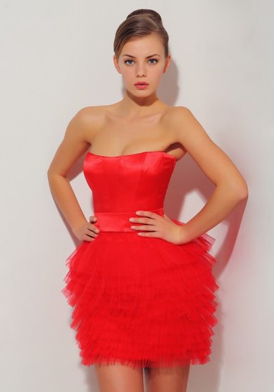 Вечернее платье Соблазн (короткое)-T39679 - Свадебный салон TOPAZA PELLA