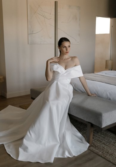 Свадебное платье Сара атлас-A60803 - Свадебный салон ALEDA