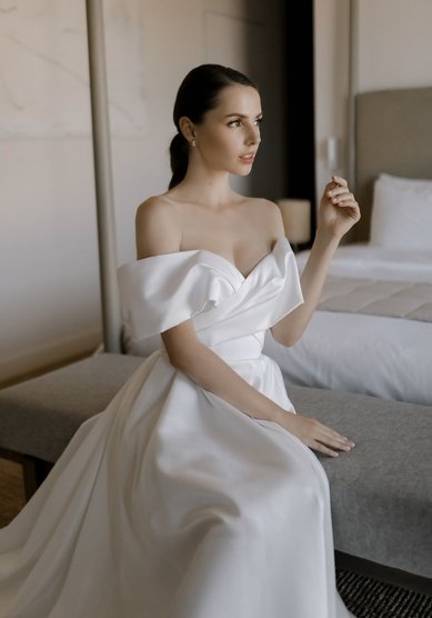 Свадебное платье Сара атлас-A60803 - Свадебный салон ALEDA