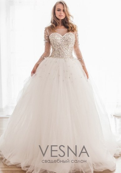 Свадебное платье Шайнес-V61381 - Свадебный салон Vesna