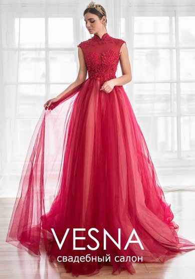 Вечернее платье Сиара Рэд-V64807 - Свадебный салон Vesna