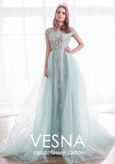 Вечернее платье Филиппина Минт-V64809 - Свадебный салон Vesna