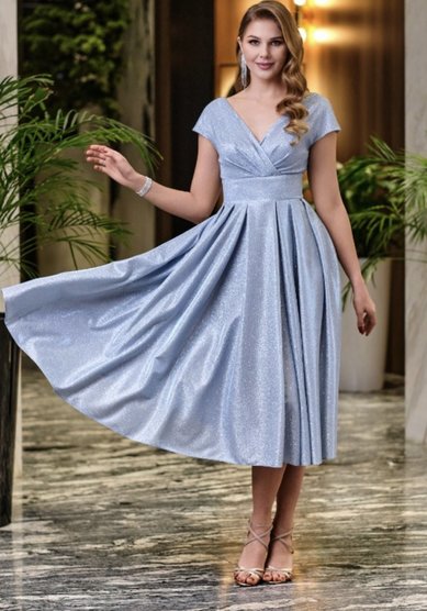 Вечернее платье 298-08/1-silver-И69334 - Салон свадебной и вечерней моды Интерстиль