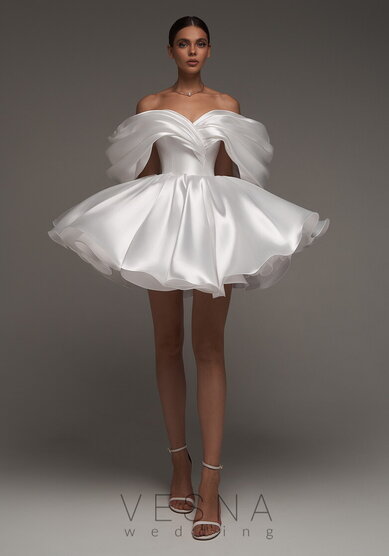 Свадебное платье Рафаэлла Силк вайт-V69801 - Свадебный салон Vesna