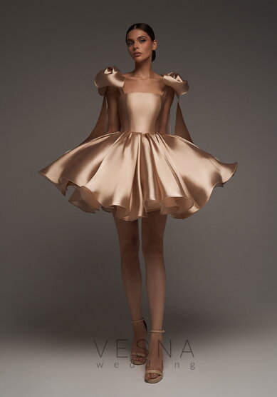 Вечернее платье Ника Пудра-V69821 - Свадебный салон Vesna