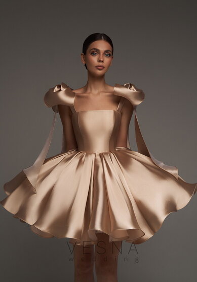 Вечернее платье Ника Пудра-V69821 - Свадебный салон Vesna