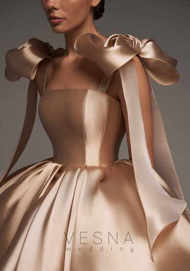 Вечернее платье Ника Пудра-V69821 - Свадебный салон Vesna