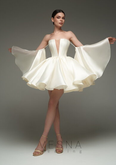 Свадебное платье Эйприл крем-V69824 - Свадебный салон Vesna