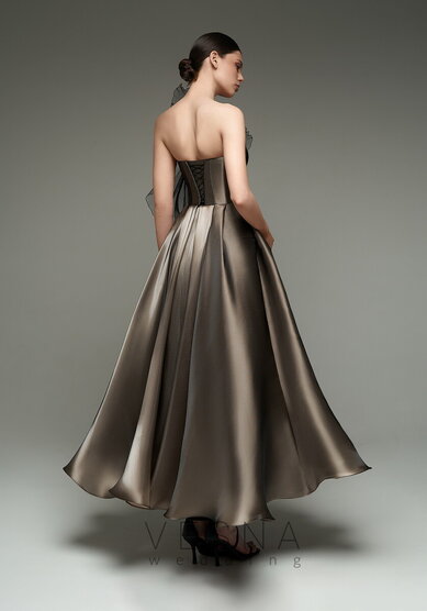 Вечернее платье Ника миди Мокко-V69827 - Свадебный салон Vesna