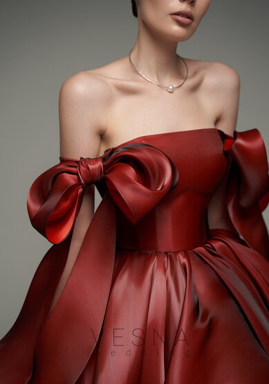 Вечернее платье Ника Бордо-V69863 - Свадебный салон Vesna