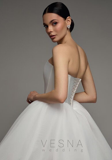 Свадебное платье Элиф Мини Вайт-V70034 - Свадебный салон Vesna