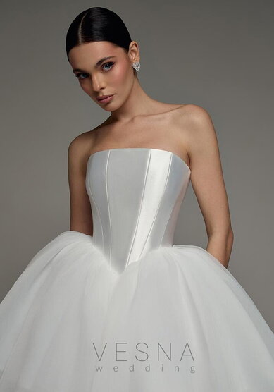 Свадебное платье Элиф Мини Вайт-V70034 - Свадебный салон Vesna