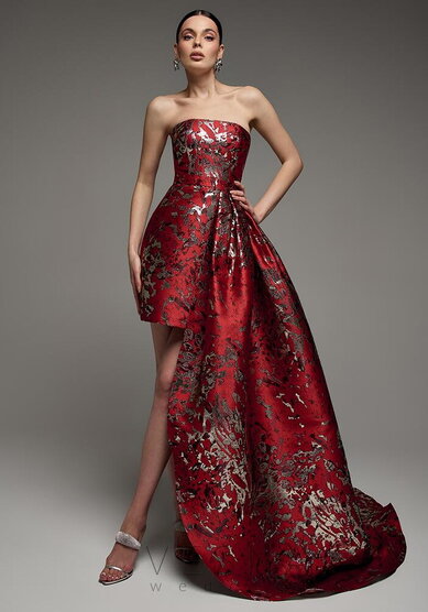 Вечернее платье Жаклин Шанхай Рэд + Хвост-V70040 - Свадебный салон Vesna