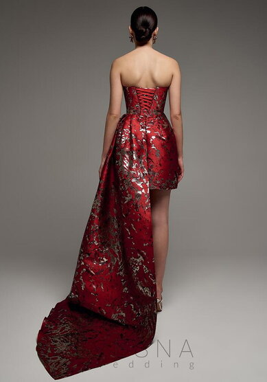 Вечернее платье Жаклин Шанхай Рэд + Хвост-V70040 - Свадебный салон Vesna